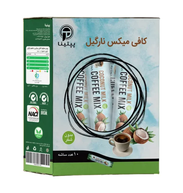 کاپوچینو نارگیل بدون شکر 10 عددی