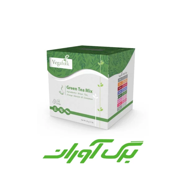 دمنوش مخلوط چای سبز کیسه ای 14 عددی