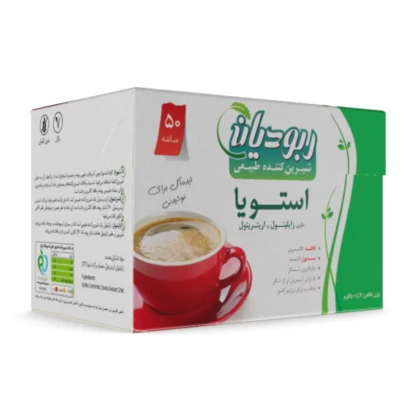 شیرین کننده طبیعی استویا با زایلیتول و اریتریتول 50 ساشه ای